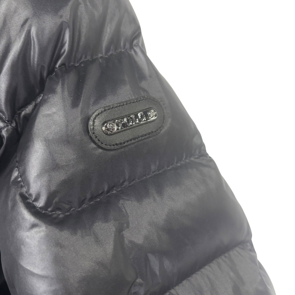 Polo Ralph Lauren Black Duck Down Fill Puffer Coat Faux Fur Hood Womens Small - Picture 5 of 11